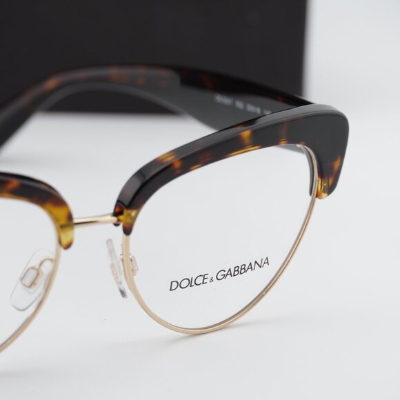 Dolce & Gabbana DG3247 502 Cat Eye Eyeglasses - Havana/Gold 53mm - Picture 7 of 10